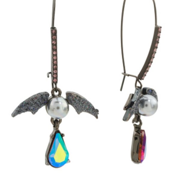Betsey Johnson Jewelry - Betsey Johnson PEARL BAT EARRINGS